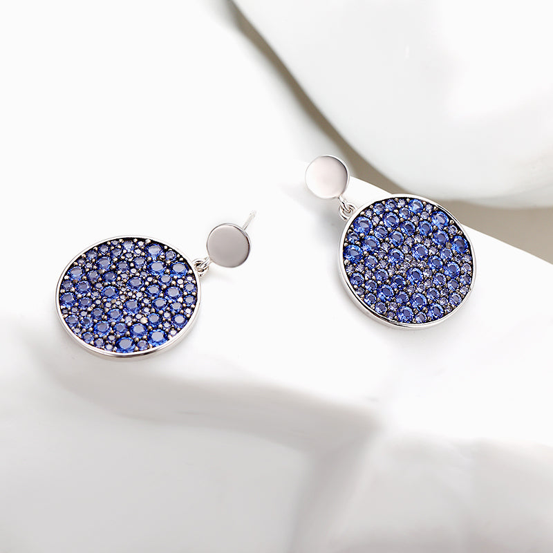 LADY PERLA™ Circle Stone 925 Sterling Silver Earrings