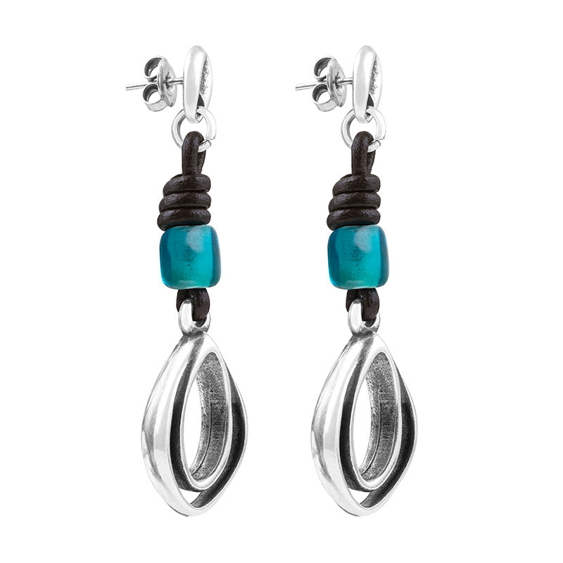 CICLÓN™ Boreal Long Black Leather Dangling Stunning Earrings