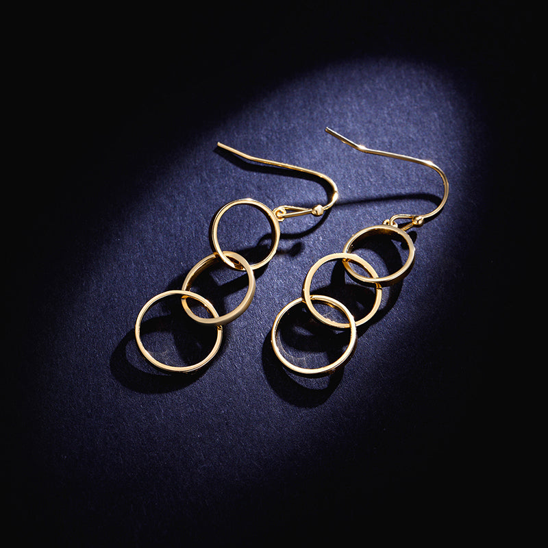 MADREPERLA™ Office Lady Gold Open Circle Drop Earrings