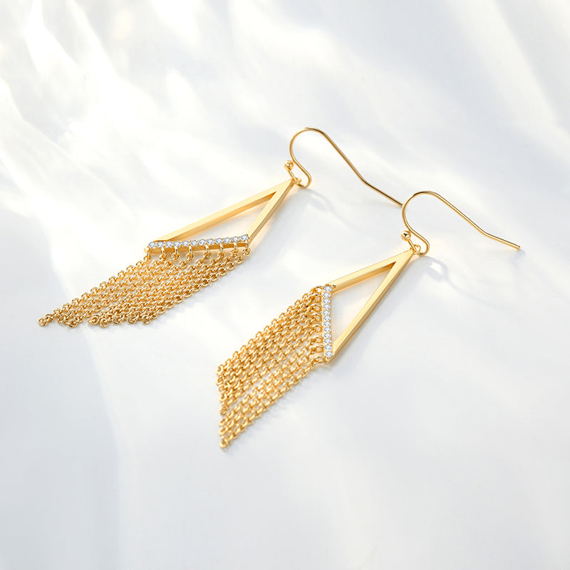 MADREPERLA™ Office Lady Geometric Tassel Earrings