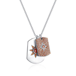 LADY PERLA™ Day & Night Star 925 Sterling Silver Necklace-Sun