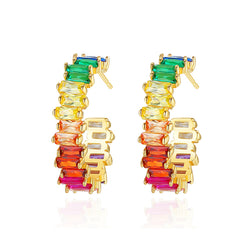 MADREPERLA™ Rainbow Half Circle Earrings