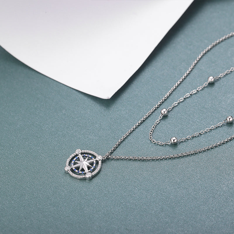 MADREPERLA™ Logbook Compass Double Layered Necklace