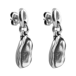 CICLÓN™ Boreal Short Metal Silver Crystal Plated Earring