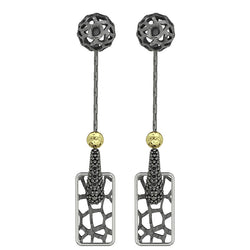 BOHEMME™ Celosia Square Hollow Out 18K Gold Over Sterling Silver Earrings