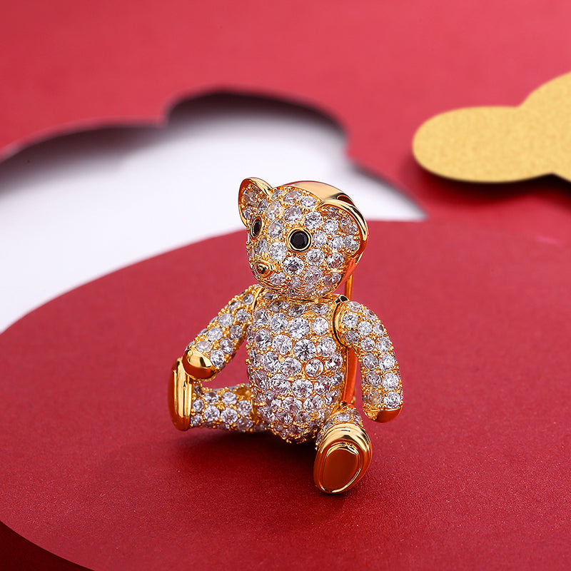 MADREPERLA™ Lebear Stubborn Bear Brooch Necklace