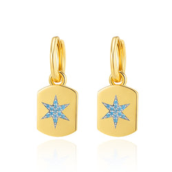 LADY PERLA™ Day & Night Star 925 Sterling Silver Earrings-Star