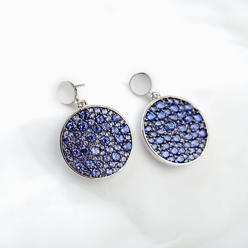 LADY PERLA™ Circle Stone 925 Sterling Silver Earrings