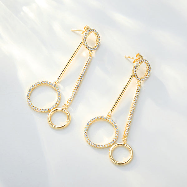 MADREPERLA™ Office Lady Gold Double Hoop Earrings