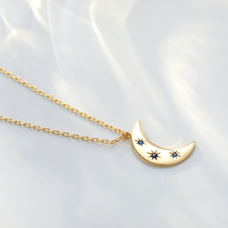 MADREPERLA™ Starry Night New Moon Necklace