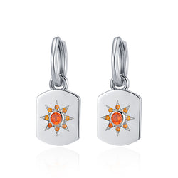 LADY PERLA™ Day & Night Star 925 Sterling Silver Earrings-Sun