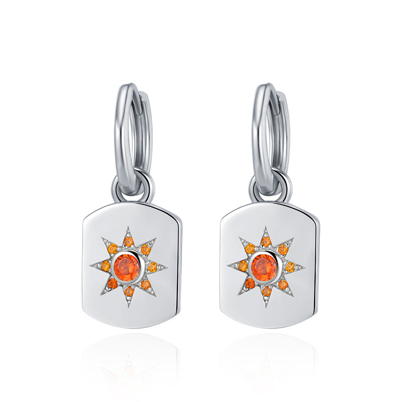 LADY PERLA™ Day & Night Star 925 Sterling Silver Earrings-Sun