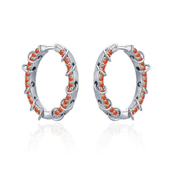 LADY PERLA™ Circle Structure 925 Sterling Silver Hoop Earrings