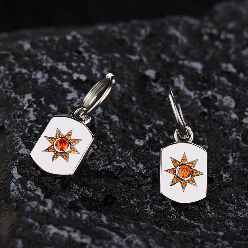 LADY PERLA™ Day & Night Star 925 Sterling Silver Earrings-Sun