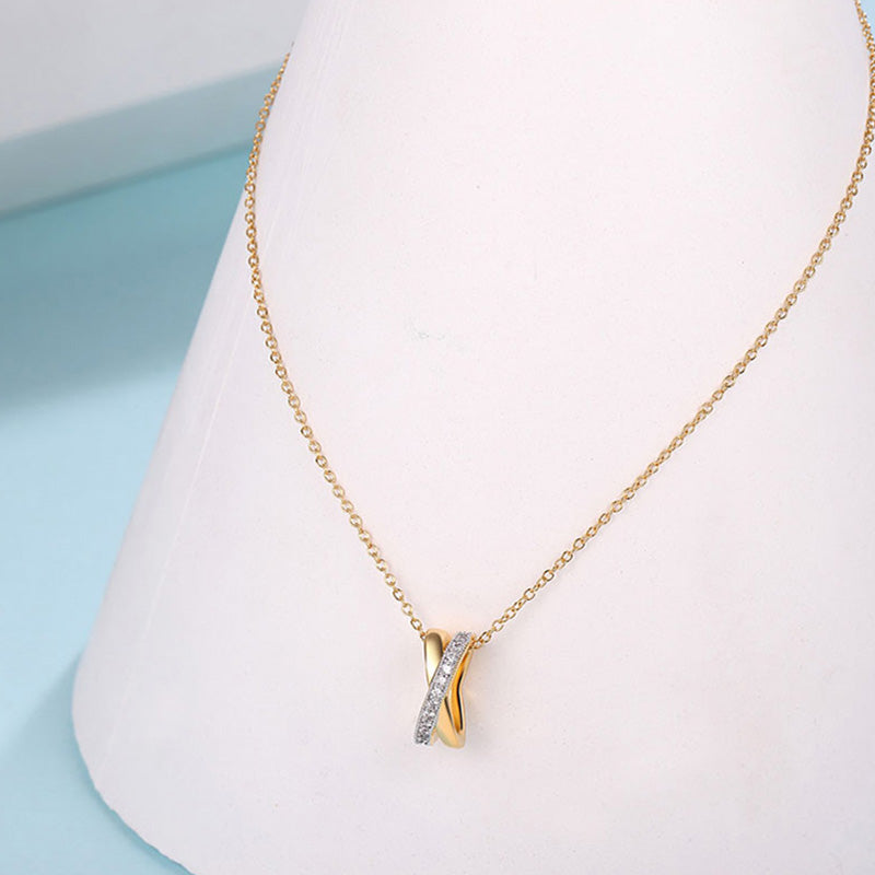 MADREPERLA™ X-Cross Diamond Pendant Necklace