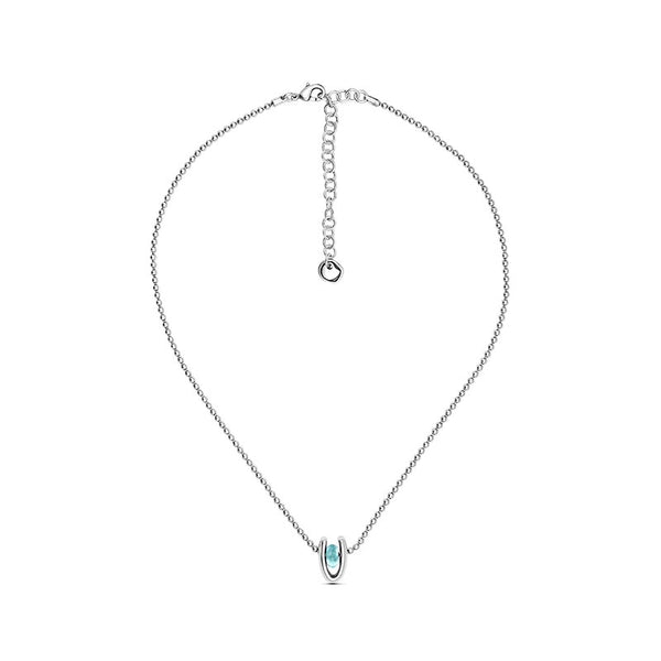 CICLÓN™ Díscola Diamond Button Murano Glass Crystal Blue Necklace