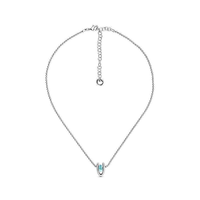 CICLÓN™ Díscola Diamond Button Murano Glass Crystal Blue Necklace