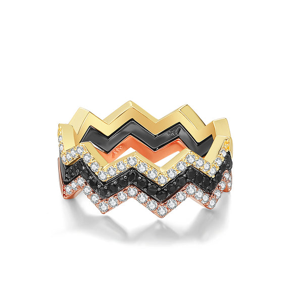 MADREPERLA™ Tricolor Ripple Ring