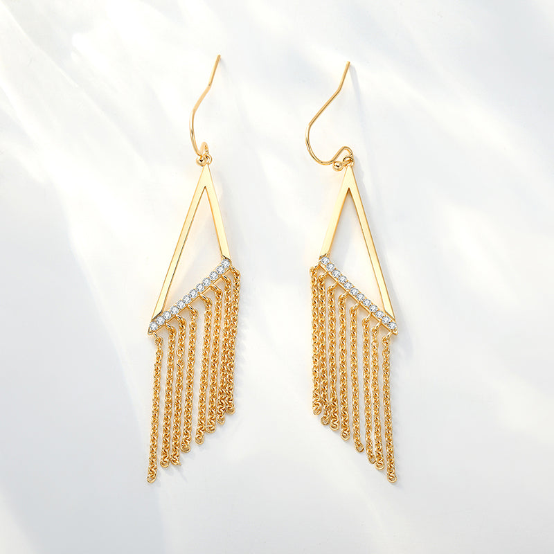 MADREPERLA™ Office Lady Geometric Tassel Earrings