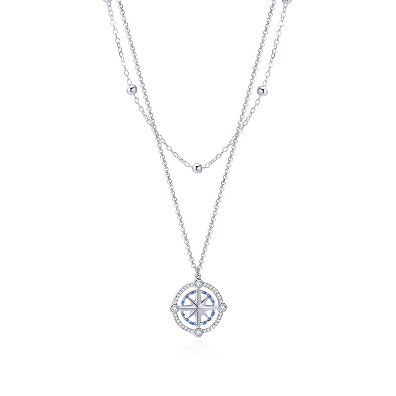 MADREPERLA™ Logbook Compass Double Layered Necklace