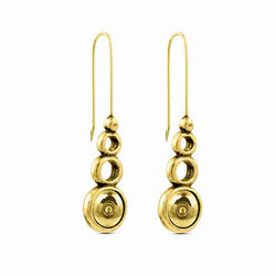 CICLÓN™ Cue Fish Hook with a Round Gold Earrings