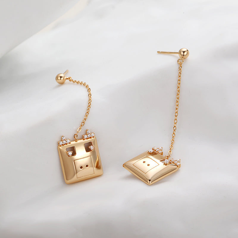 LADY PERLA™ The Square Pig 925 Sterling Silver Earrings