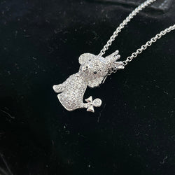 MADREPERLA™ Diamond Poodle Puppy Pendant Necklace