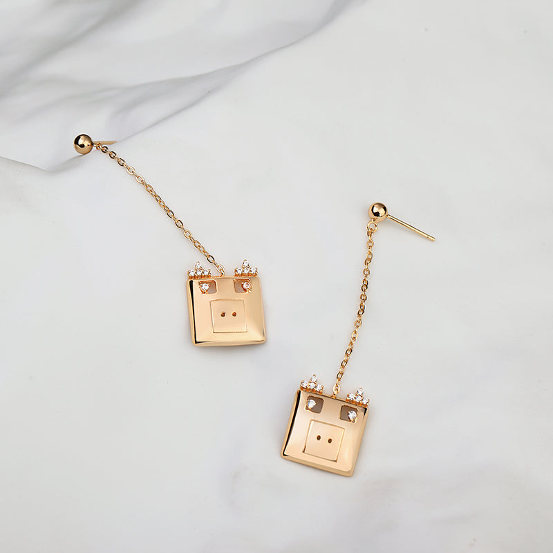 LADY PERLA™ The Square Pig 925 Sterling Silver Earrings