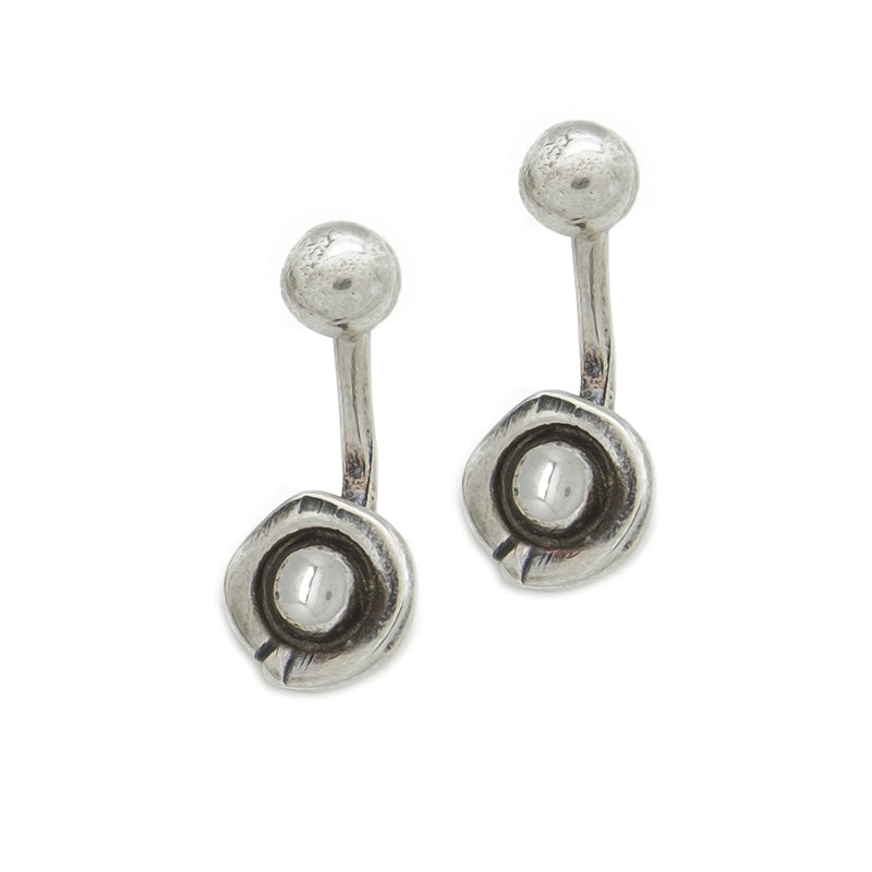 CICLÓN™ Essentials Piercing Silver Plated Metal Short Earrings