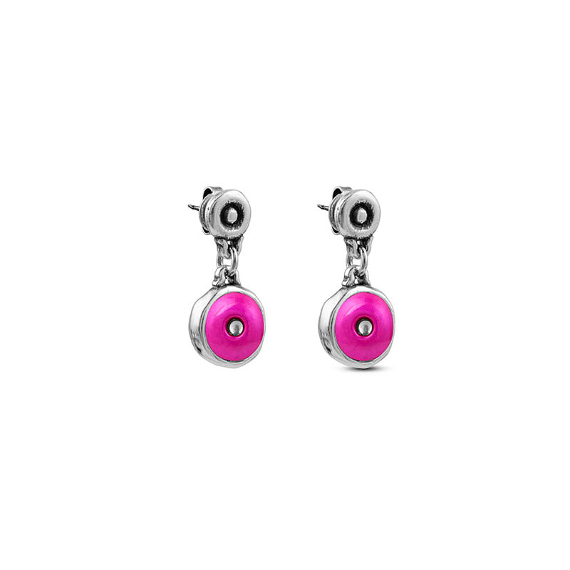 CICLÓN™ Díscola Murano Glass Button Crystal Earrings