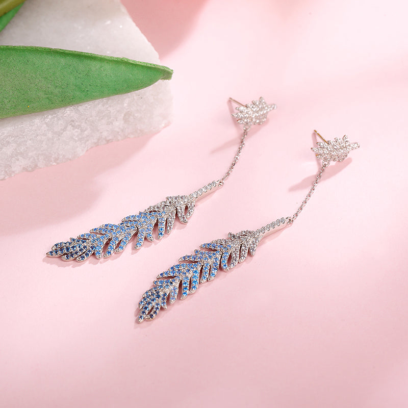 LADY PERLA™ Blue Leave 925 Sterling Silver Earrings