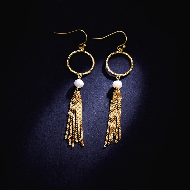 MADREPERLA™ Office Lady Pearl Tassel Earrings