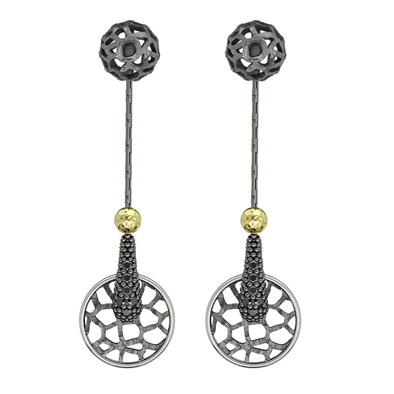 BOHEMME™ Celosia Circular Hollow Out 18K Gold Over Sterling Silver Earrings