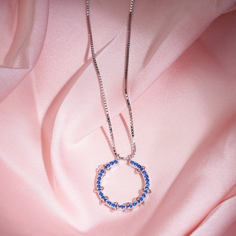 LADY PERLA™ Circle Structure 925 Sterling Silver Necklace