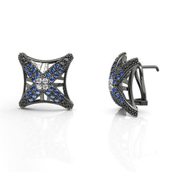 BOHEMME™ Gaudi Sapphire Decorated 18K Rose Gold Over Sterling Silver Earrings