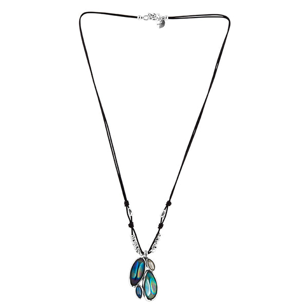 CICLÓN™ Abalone Sterling Silver Tear Shaped Drop Necklace