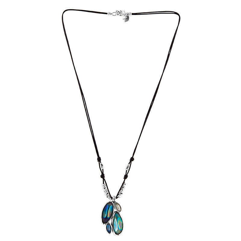 CICLÓN™ Abalone Sterling Silver Tear Shaped Drop Necklace