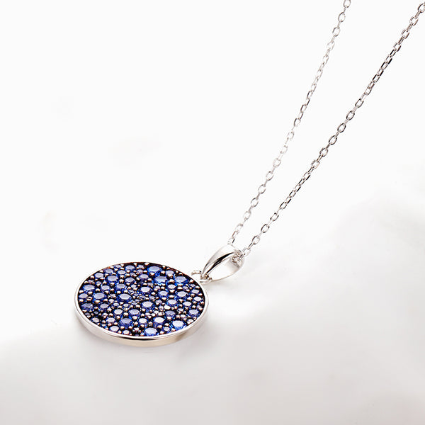 LADY PERLA™ Circle Stone 925 Sterling Silver Necklace