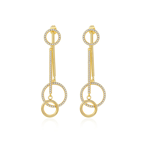 MADREPERLA™ Office Lady Gold Double Hoop Earrings