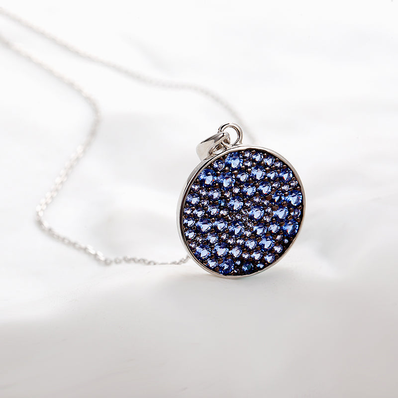 LADY PERLA™ Circle Stone 925 Sterling Silver Necklace