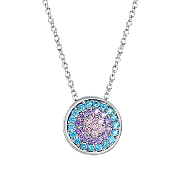 MADREPERLA™ Colorful Halo White Rose Necklace