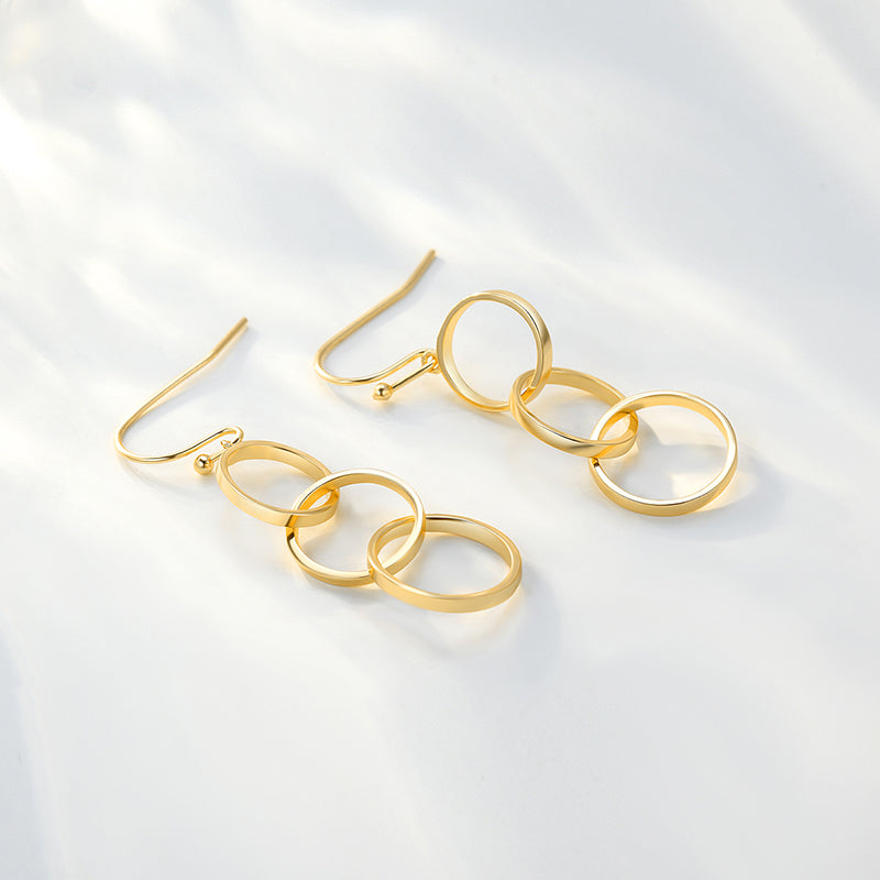 MADREPERLA™ Office Lady Gold Open Circle Drop Earrings