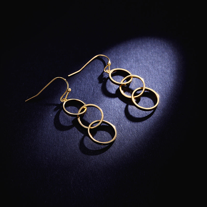 MADREPERLA™ Office Lady Gold Open Circle Drop Earrings