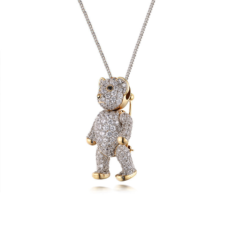 MADREPERLA™ Lebear Stubborn Bear Brooch Necklace