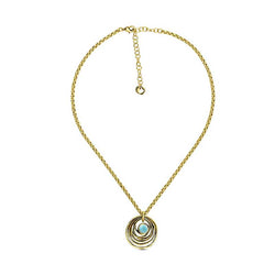 CICLÓN™ Gold Tone Chain Rings Pendant Necklace