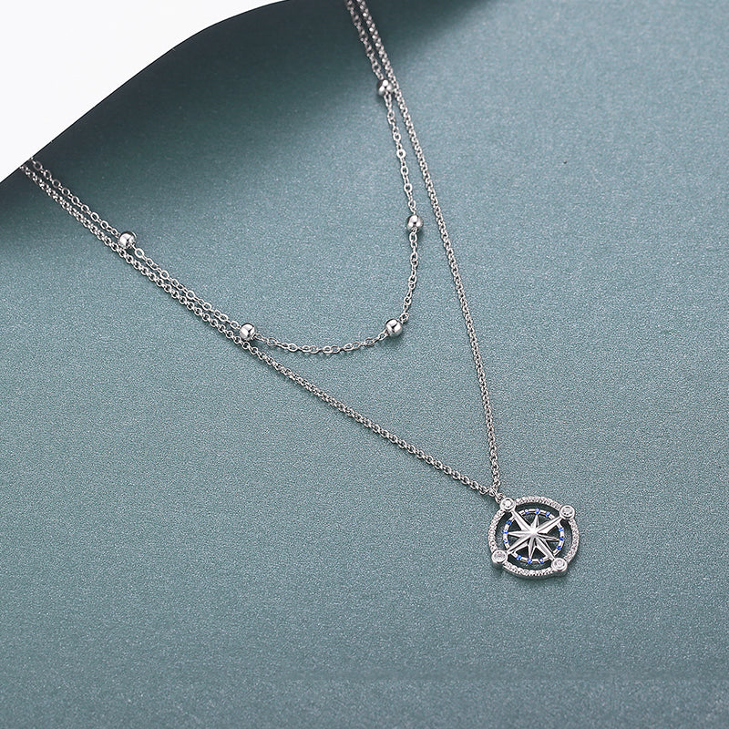 MADREPERLA™ Logbook Compass Double Layered Necklace