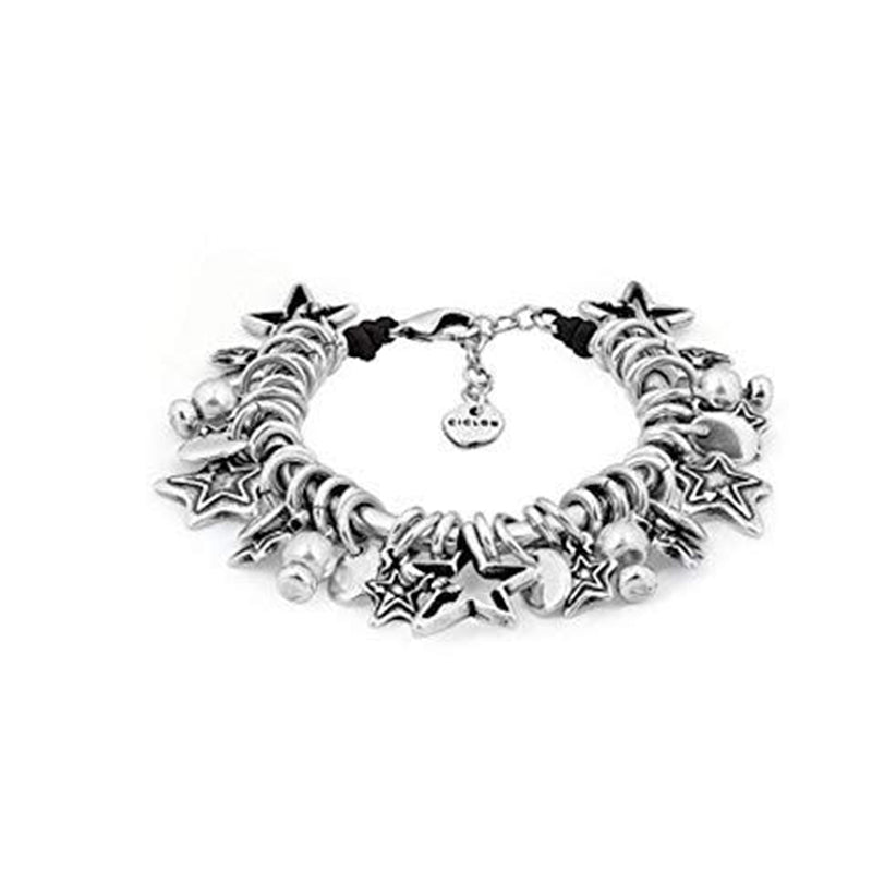 CICLÓN™ Silver Plated  Leather Lace Star Charm Bracelet