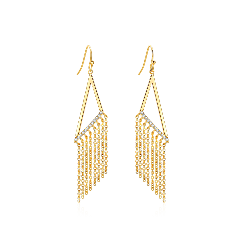 MADREPERLA™ Office Lady Geometric Tassel Earrings