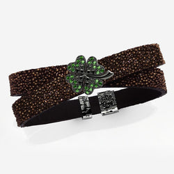 BOHEMME™ Bo-Chic Series Four-Leaf Clover 18K Gold Over Sterling Silver Bracelet