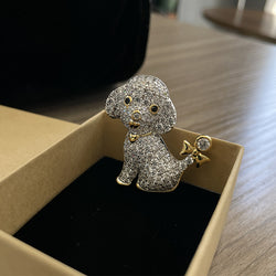 MADREPERLA™ Diamond Teddy Puppy Brooch